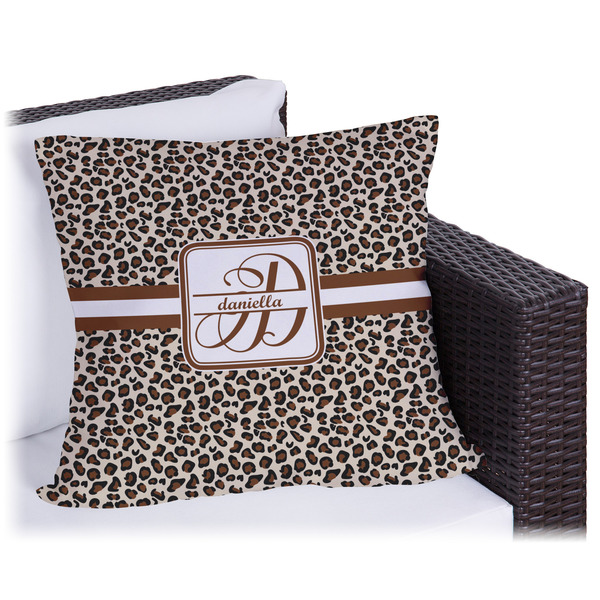 Custom Leopard Print Outdoor Pillow - 18" (Personalized)