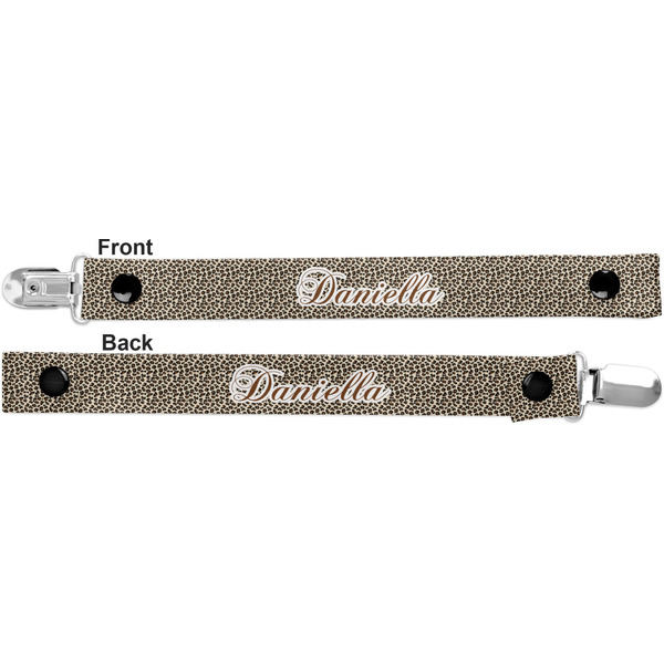 Leopard Print Pacifier Clip - Front and Back