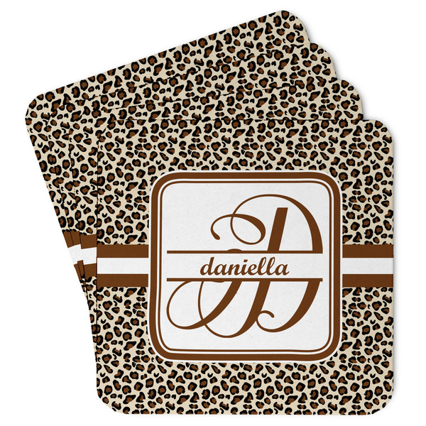 Custom Leopard Print Paper Coasters (Personalized)
