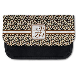 Leopard Print Canvas Pencil Case w/ Name and Initial