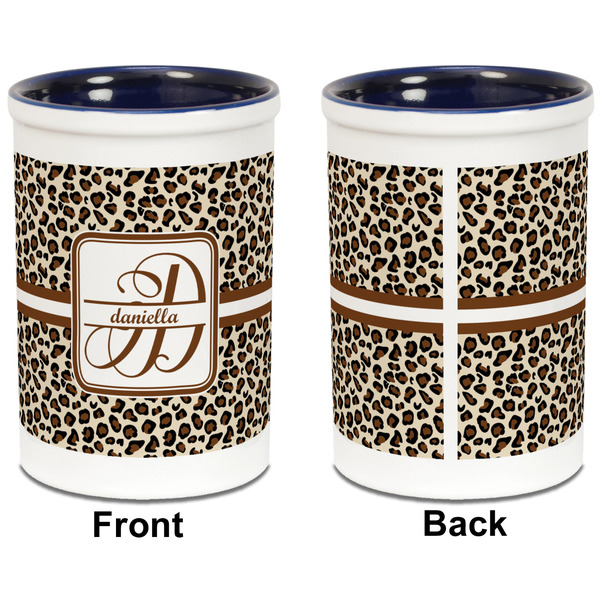 Leopard Print Pencil Holder - Blue - approval