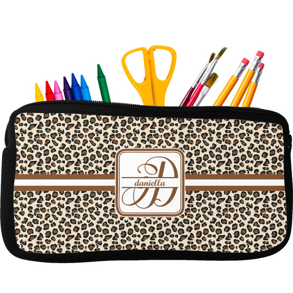 Custom Leopard Print Neoprene Pencil Case (Personalized)