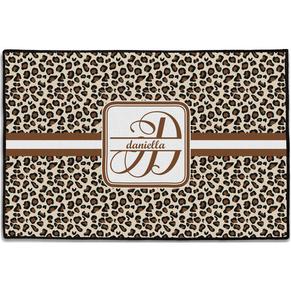 Custom Leopard Print Door Mat - 36"x24" (Personalized)