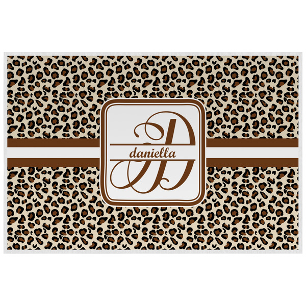 Custom Leopard Print Laminated Placemat w/ Name and Initial