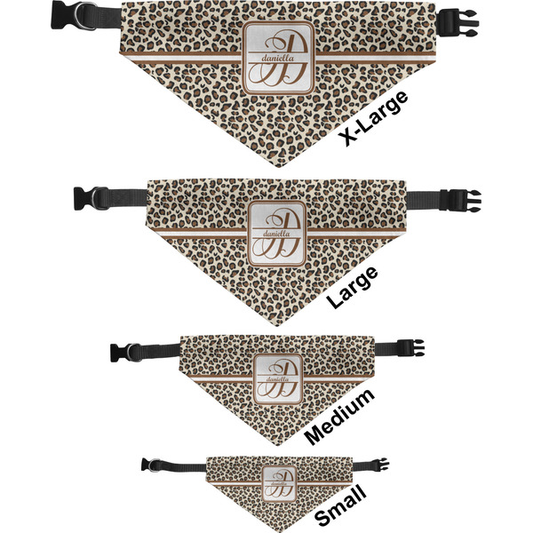Leopard Print Pet Bandana Sizes