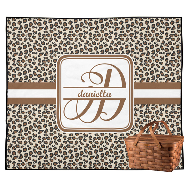 Custom Leopard Print Outdoor Picnic Blanket (Personalized)