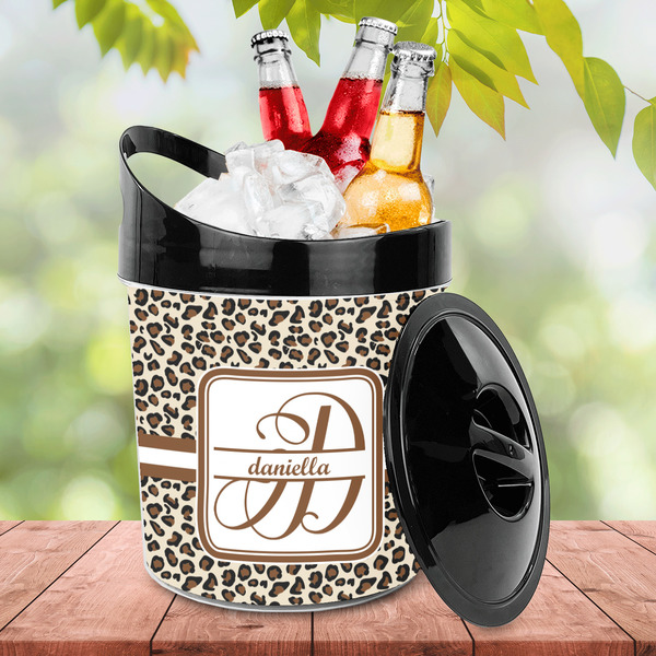 Leopard Print Plastic Ice Bucket - LIFESTYLE