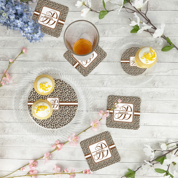 Leopard Print Plastic Party Appetizer & Dessert Plates - In Context