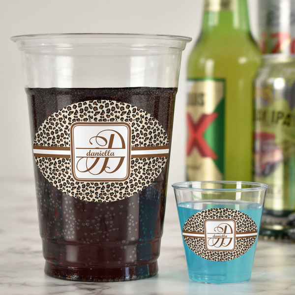 Leopard Print Plastic Shot Glasses - In Context