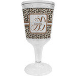 Leopard Print Wine Tumbler - 11 oz Plastic (Personalized)