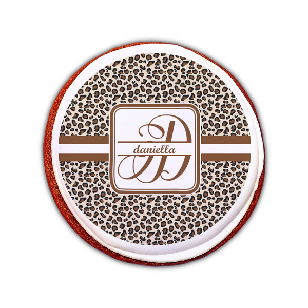Leopard Print Printed Icing Circle - Small - On Cookie