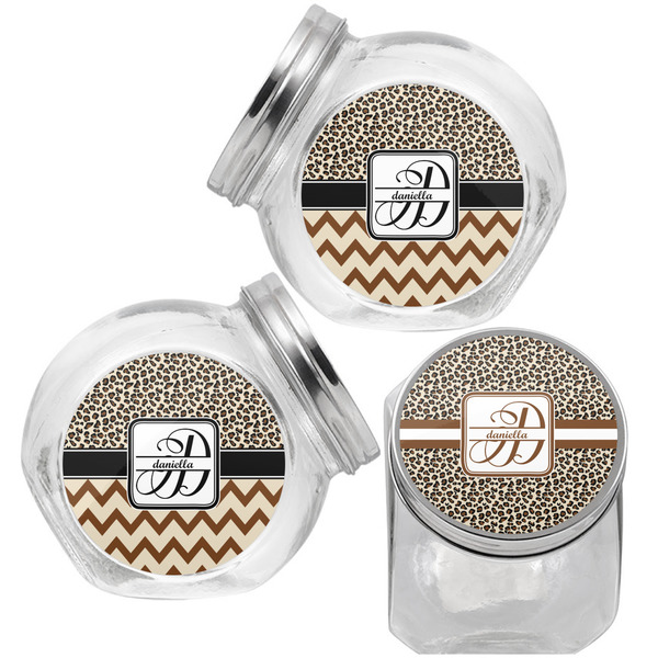 Leopard Print Puppy Treat Jar - Top Left Right