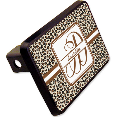Leopard Print Rectangular Trailer Hitch Cover - 2" (Personalized)