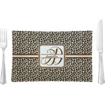 Leopard Print Rectangular Glass Lunch / Dinner Plate - Single or Set (Personalized)
