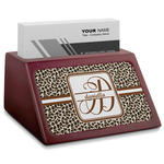 Leopard Print Red Mahogany Business Card Holder (Personalized)