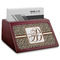 Leopard Print Red Mahogany Business Card Holder - Angle