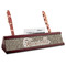 Leopard Print Red Mahogany Nameplate with Business Card Holder (Personalized)