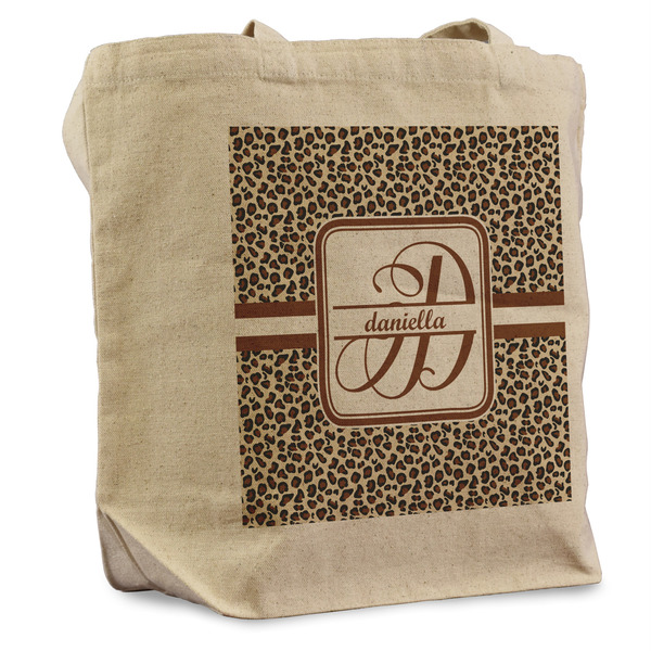 Custom Leopard Print Reusable Cotton Grocery Bag (Personalized)