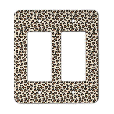 Leopard Print Rocker Style Light Switch Cover - Two Switch (Personalized)