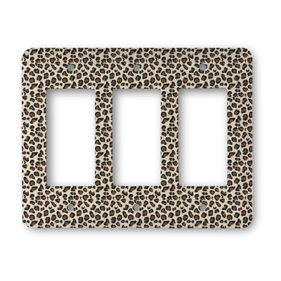 Leopard Print Rocker Style Light Switch Cover - Three Switch (Personalized)