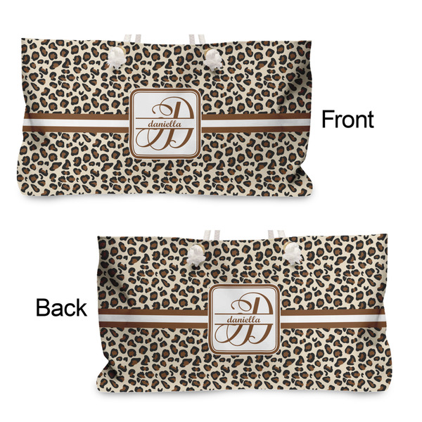 Leopard Print Large Rope Tote - From & Back View