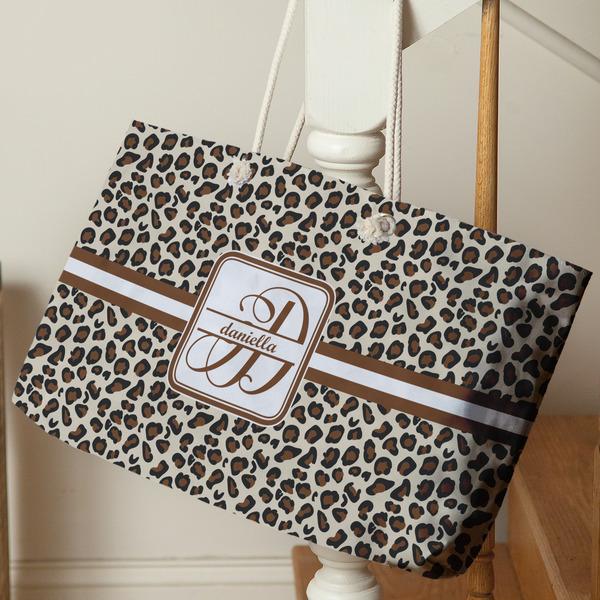 Leopard Print Large Rope Tote - Life Style