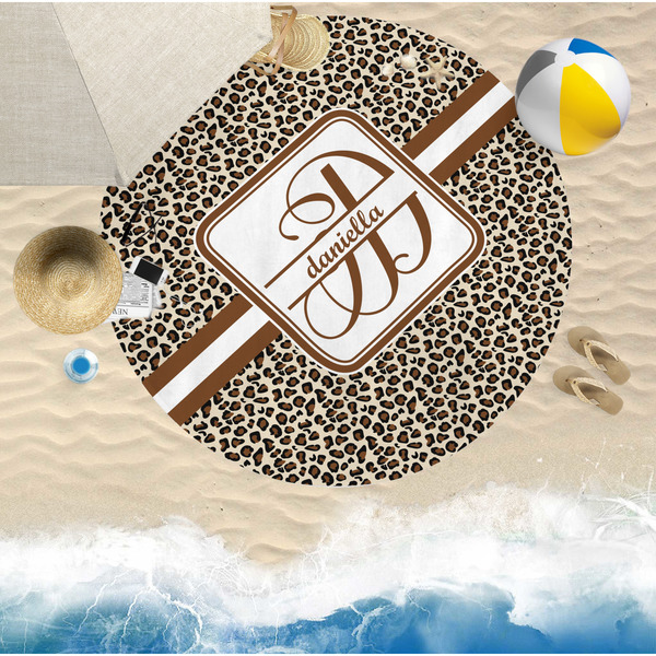 Leopard Print Round Beach Towel Lifestyle