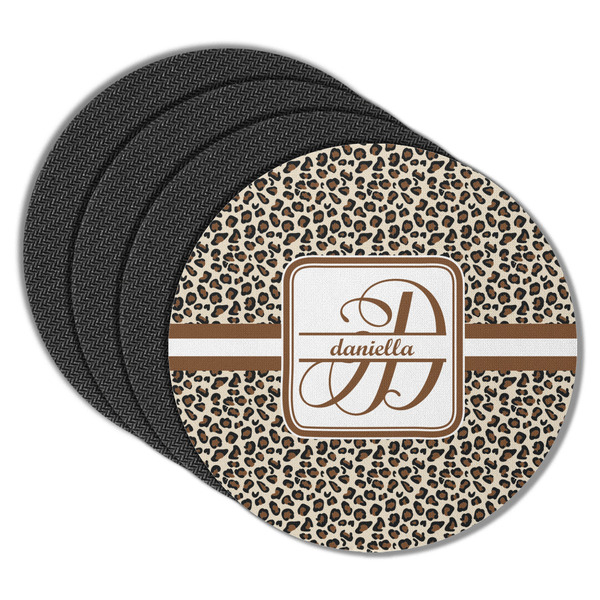 Leopard Print Round Coaster Rubber Back - Main