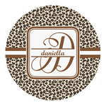 Leopard Print Round Decal - XLarge (Personalized)
