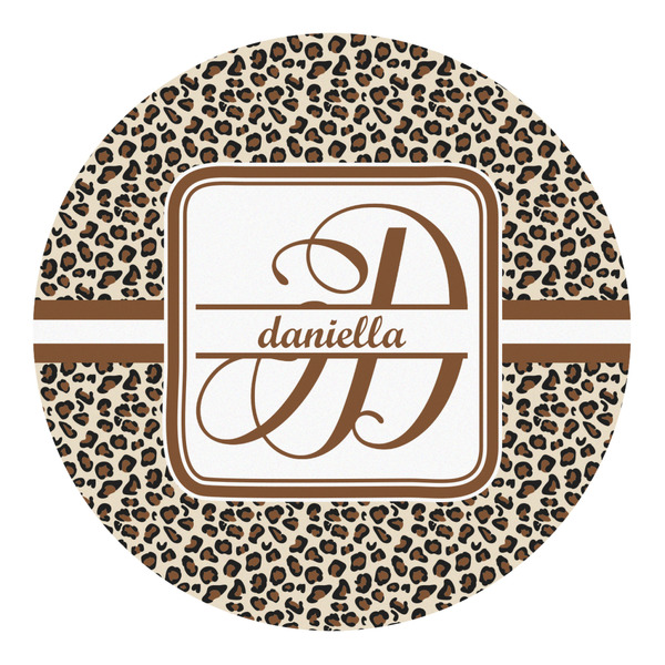 Custom Leopard Print Round Decal - XLarge (Personalized)