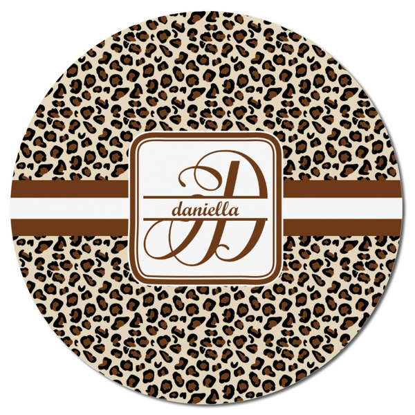 Leopard Print Round Fridge Magnet - FRONT