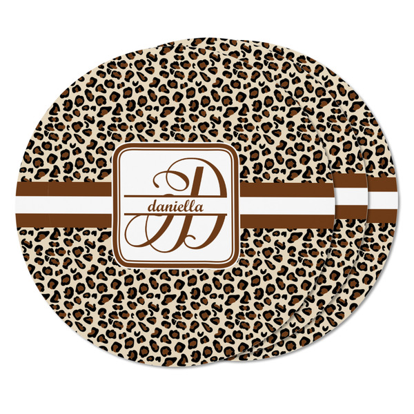 Leopard Print Round Fridge Magnet - THREE