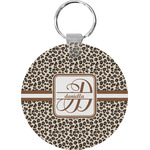 Leopard Print Round Plastic Keychain (Personalized)