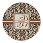 Leopard Print Round Linen Placemat - Single Sided (Personalized)