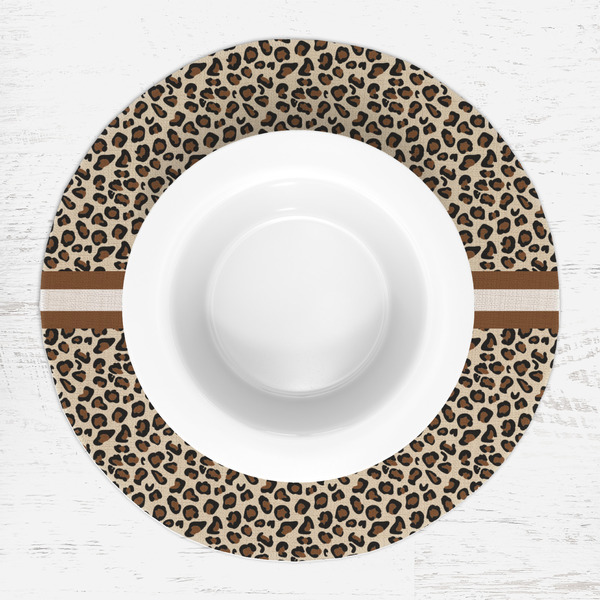 Leopard Print Round Linen Placemats - LIFESTYLE (single)