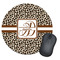 Leopard Print Round Mouse Pad