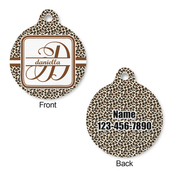 Leopard Print Round Pet Tag - Front & Back