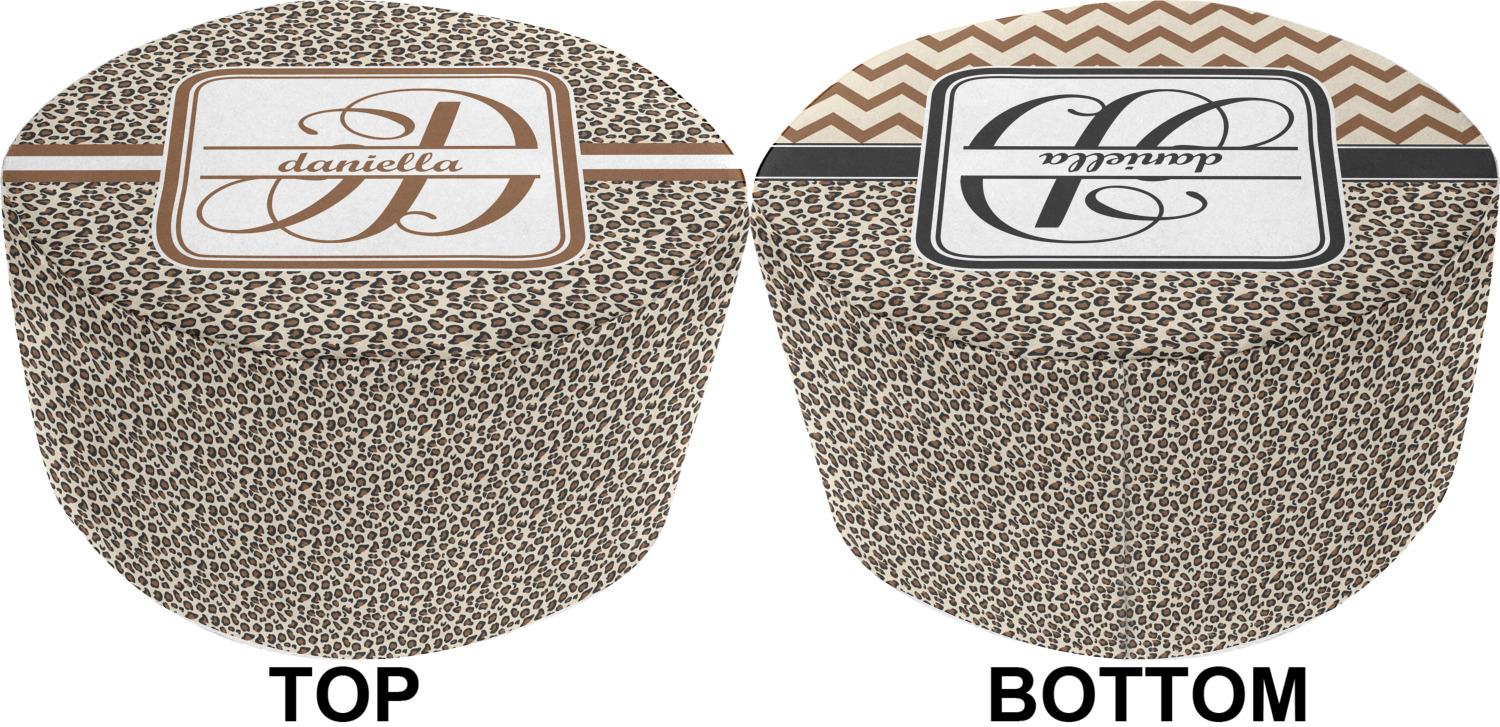 Custom Leopard Print Round Pouf Ottoman (Personalized) YouCustomizeIt