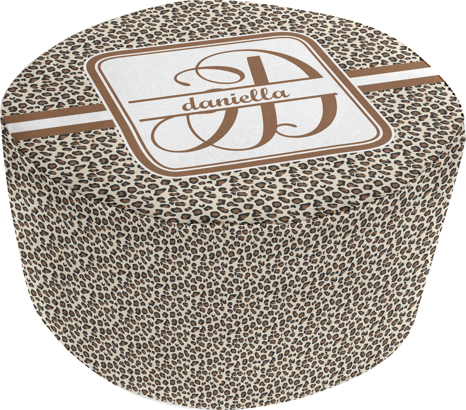 Custom Leopard Print Round Pouf Ottoman (Personalized) YouCustomizeIt