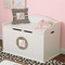 Leopard Print Round Wall Decal on Toy Chest