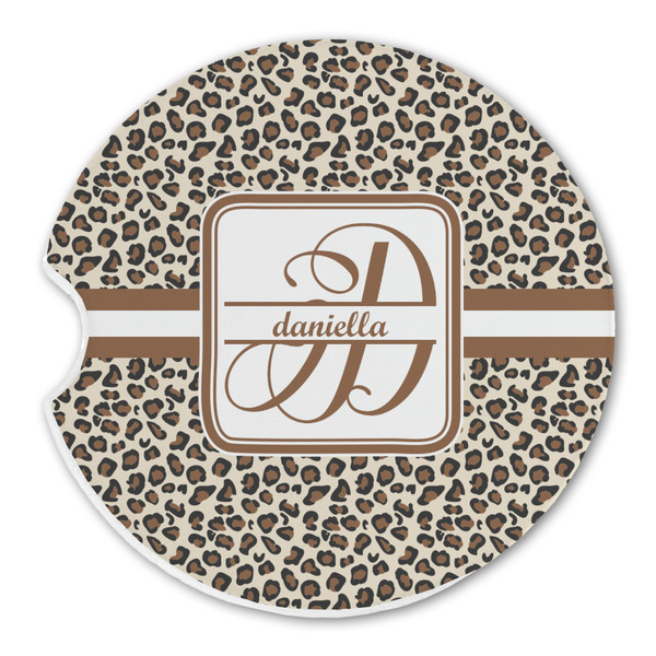 Leopard Print Sandstone Car Coaster - Single