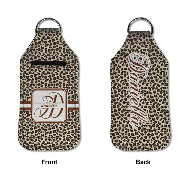 Leopard Print Sanitizer Holder Keychain - Large APPROVAL (Flat)