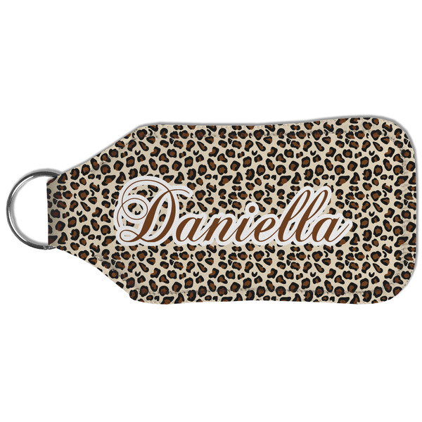 Leopard Print Sanitizer Holder Keychain - Large (Back)