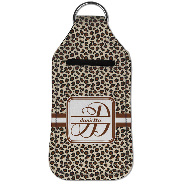 Leopard Print Sanitizer Holder Keychain - Large (Front)
