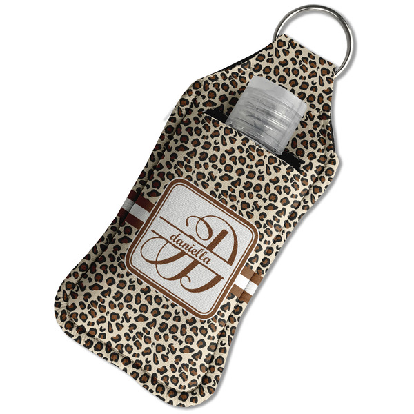 Leopard Print Sanitizer Holder Keychain - Large in Case