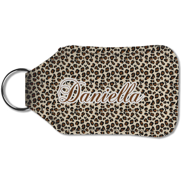 Leopard Print Sanitizer Holder Keychain - Small (Back)