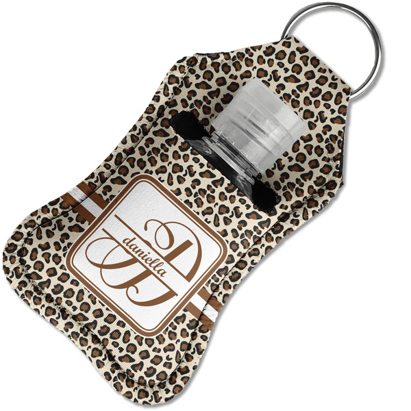 Leopard Print Sanitizer Holder Keychain - Small in Case