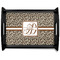Leopard Print Black Wooden Tray - Large (Personalized)