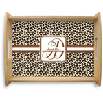 Leopard Print Natural Wooden Tray - Large (Personalized)