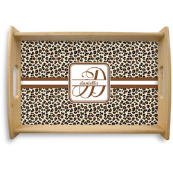 Leopard Print Natural Wooden Tray - Small (Personalized)
